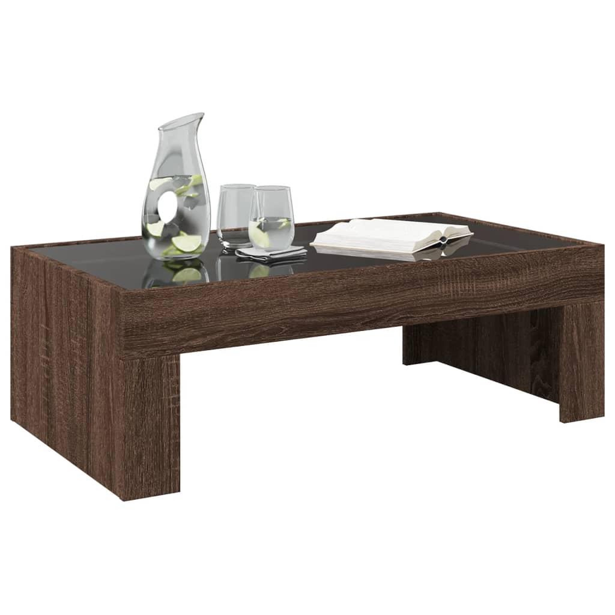 Voir la diapositive 5 : VIDAXL Table basse avec LED infini chene marron 90x50x30 cm