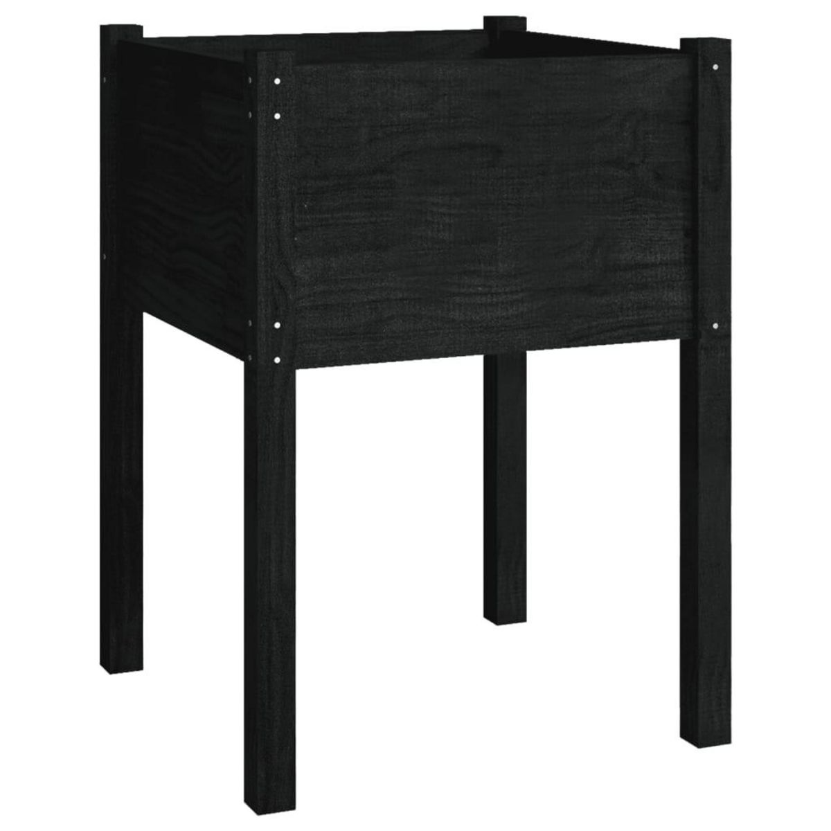 VIDAXL Jardinieres 2 pcs Noir 50x50x70 cm Bois de pin massif