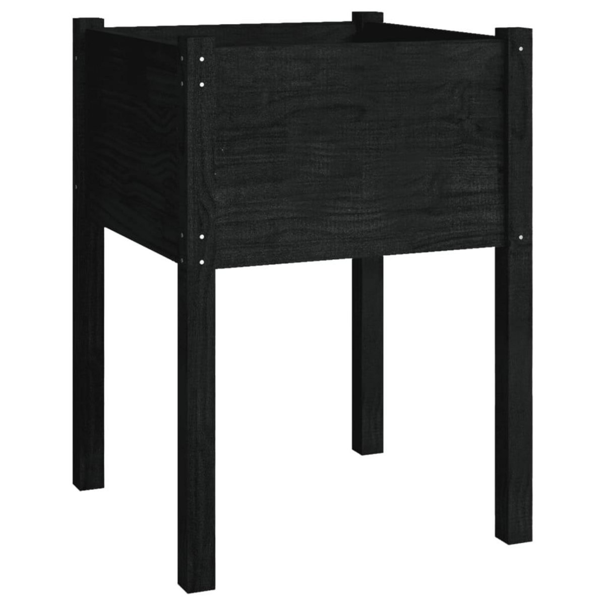 VIDAXL Jardinieres 2 pcs Noir 50x50x70 cm Bois de pin massif