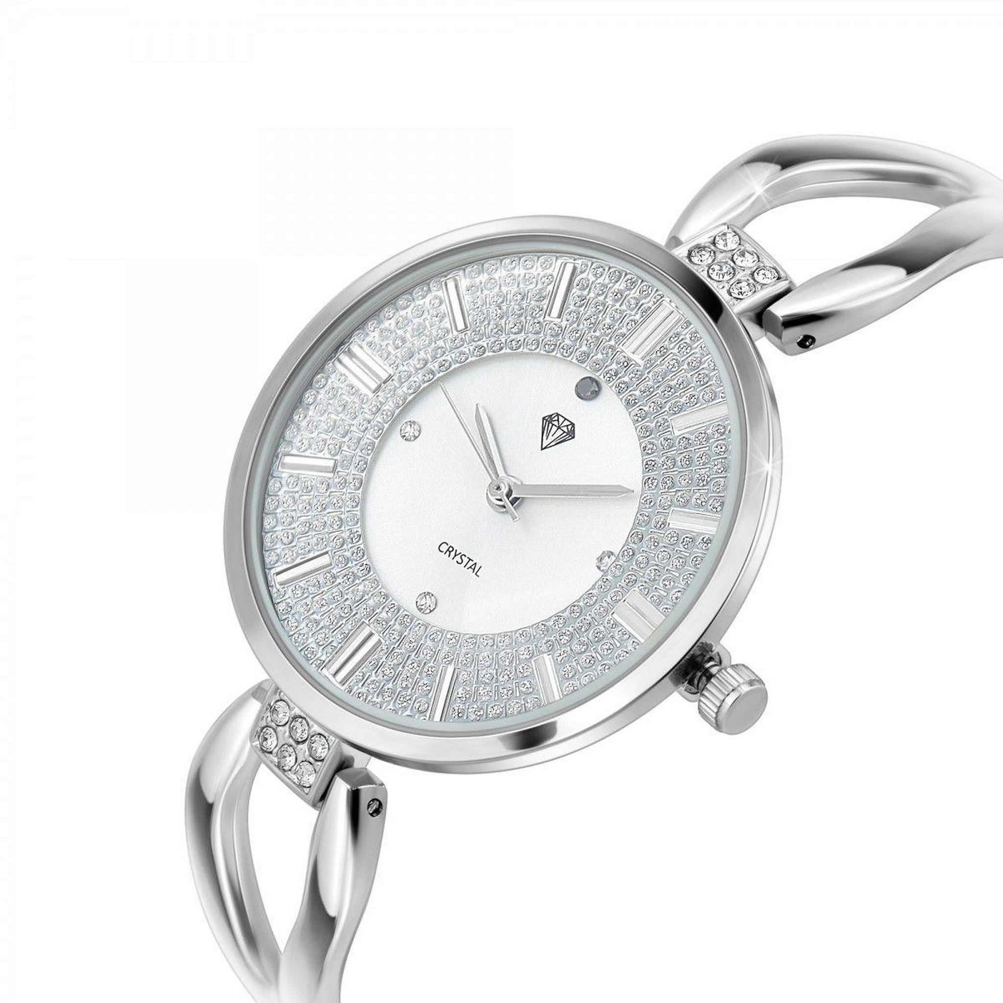 Voir la diapositive 3 : SC CRYSTAL Montre Emilie SC Crystal ornée d'un véritable diamant noir et de 15 Cristaux Scintillants