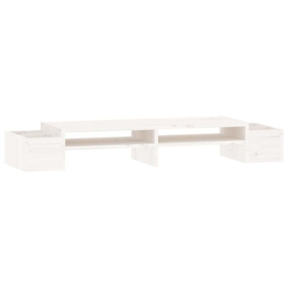VIDAXL Support de moniteur Blanc 100x27,5x15 cm Bois de pin solide