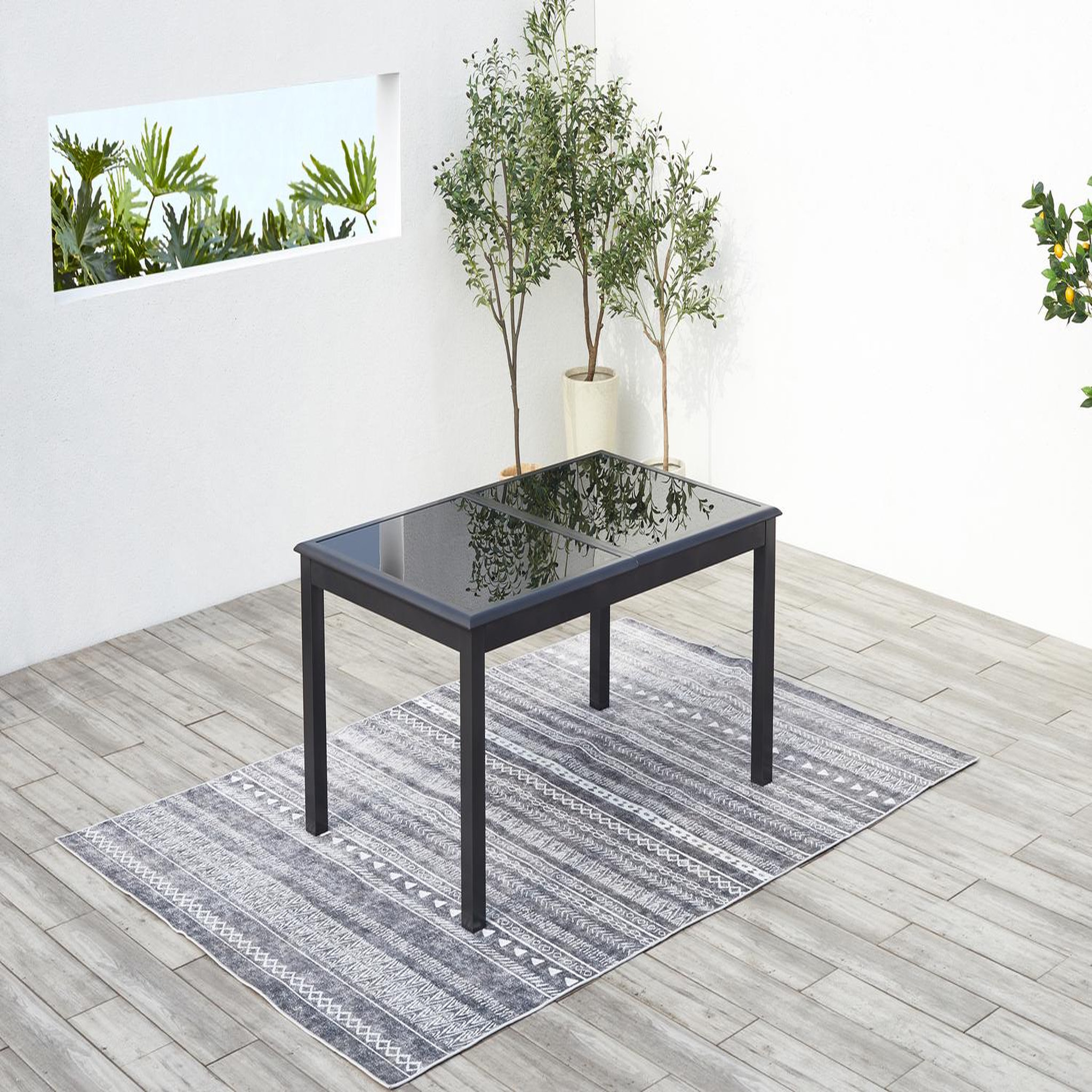 Voir la diapositive 5 : CONCEPT USINE Table de jardin et 8 chaises en aluminium gris ravenne