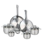ELO Ensemble de 2 Poêles de cuisson 28 et 32 cm et 4 faitouts 12, 14, 16 et 20 cm Elo Profi Brillant