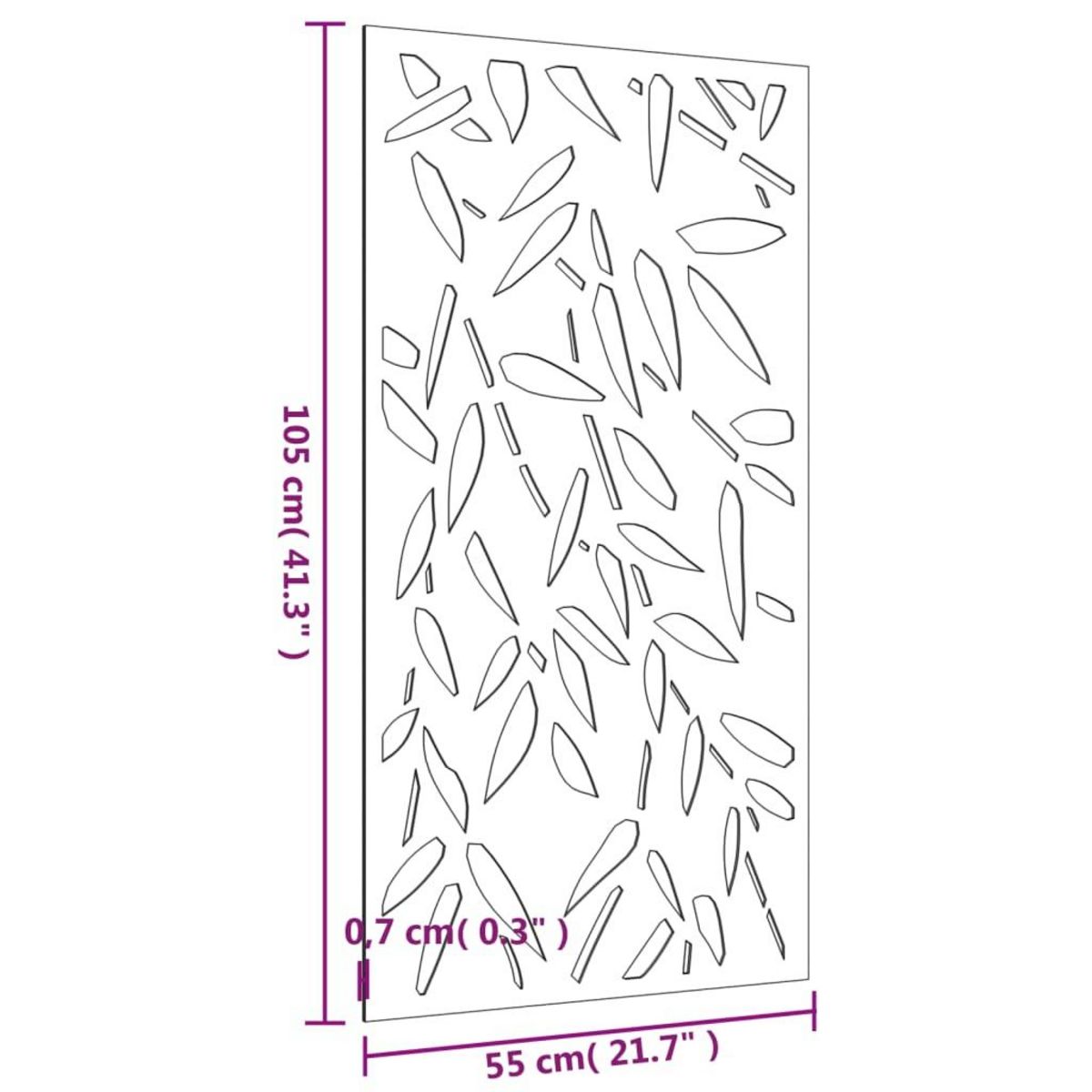 VIDAXL Decoration murale jardin 105x55 cm design de feuille de bambou