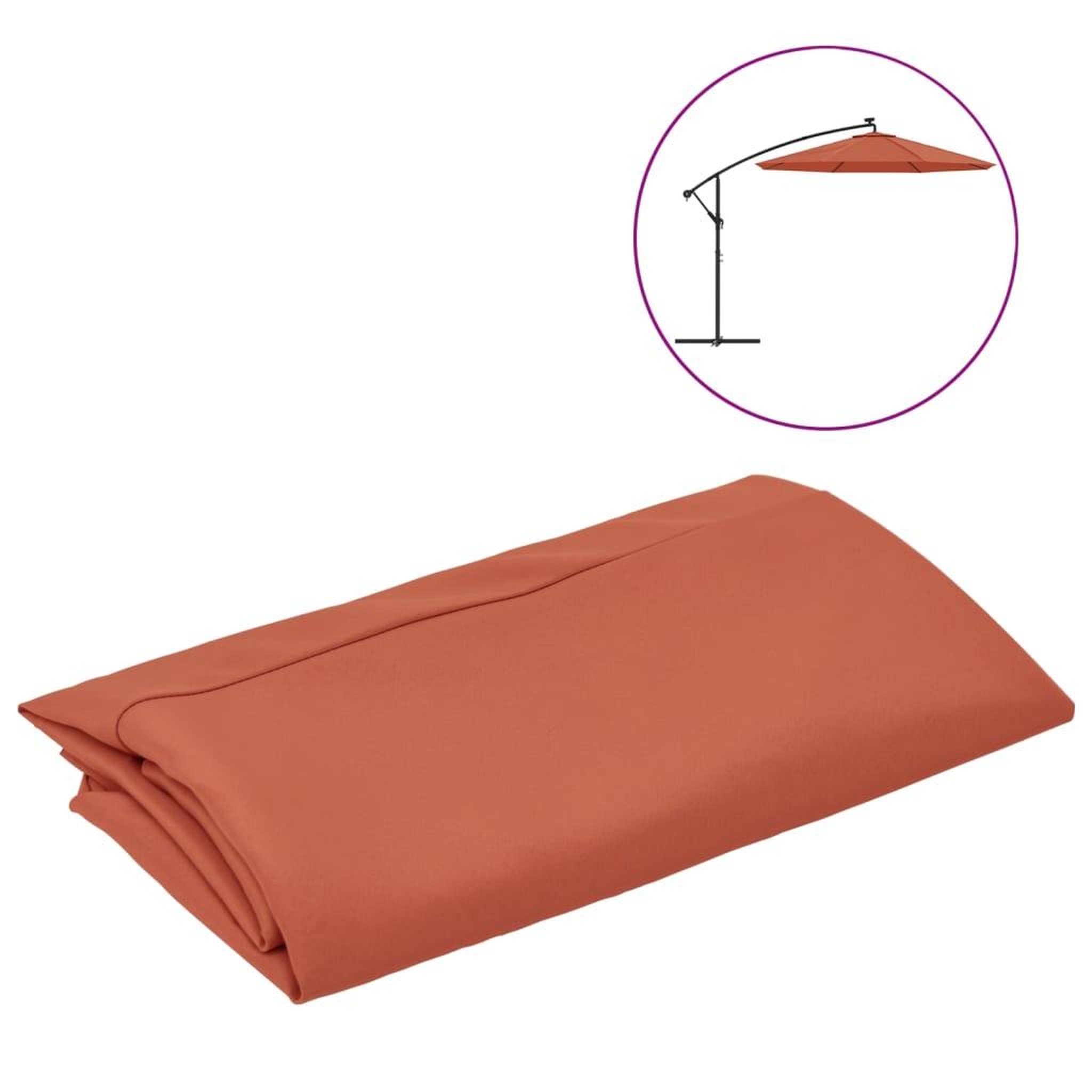 Voir la diapositive 2 : VIDAXL Tissu de remplacement pour parasol deporte terre cuite 300 cm