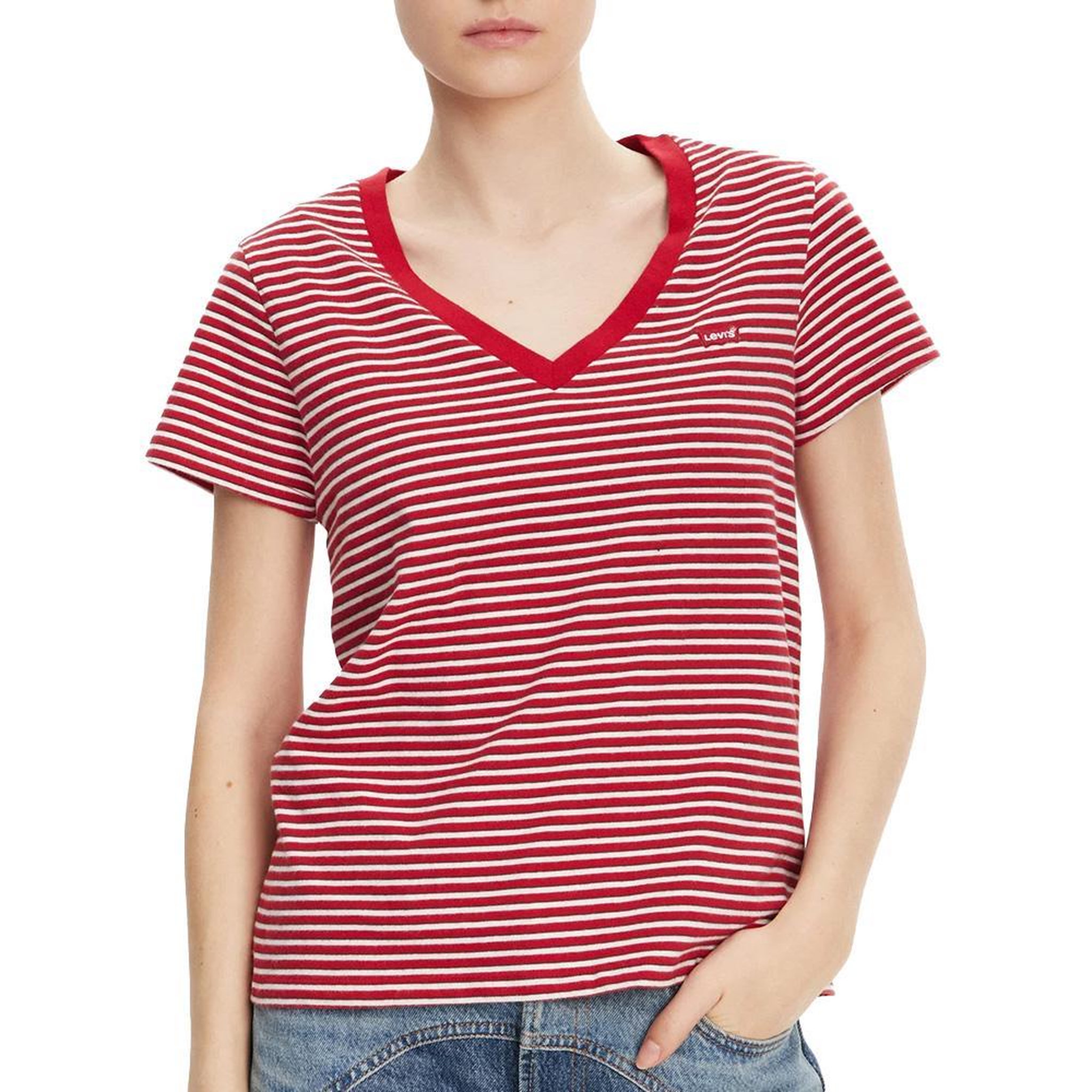 Voir la diapositive 1 : Levi's T-shirt Rouge Femme Levi's Perfect Vneck