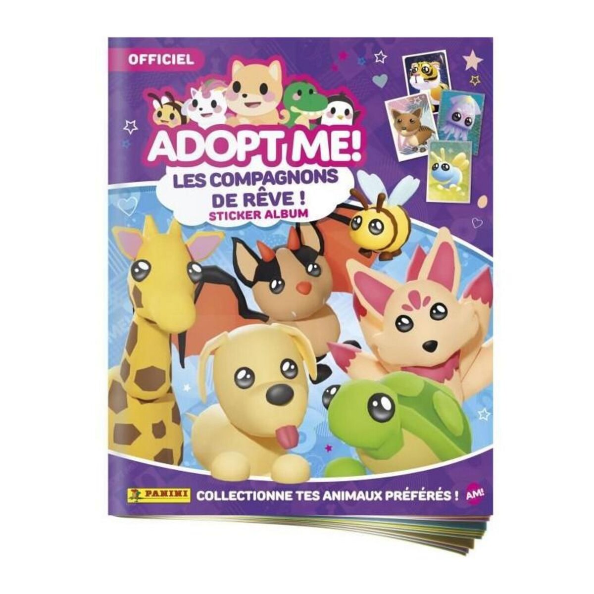 Panini Pack de démarrage - PANINI - Adopt Me! Roblox - Album + 2 pochettes - 1 carte édition limitée - 10 stickers