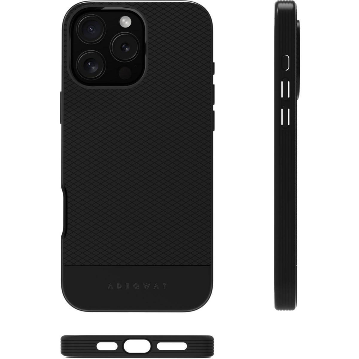 ADEQWAT Coque iPhone 16 Pro Max noir Soft protect