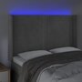 Voir la diapositive 4 : VIDAXL Tete de lit a LED Gris clair 147x16x118/128 cm Velours