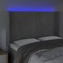 Voir la diapositive 4 : VIDAXL Tete de lit a LED Gris clair 147x16x118/128 cm Velours
