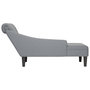 Voir la diapositive 5 : VIDAXL Fauteuil long avec coussin et accoudoir droit gris clair tissu