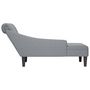 Voir la diapositive 5 : VIDAXL Fauteuil long avec coussin et accoudoir droit gris clair tissu