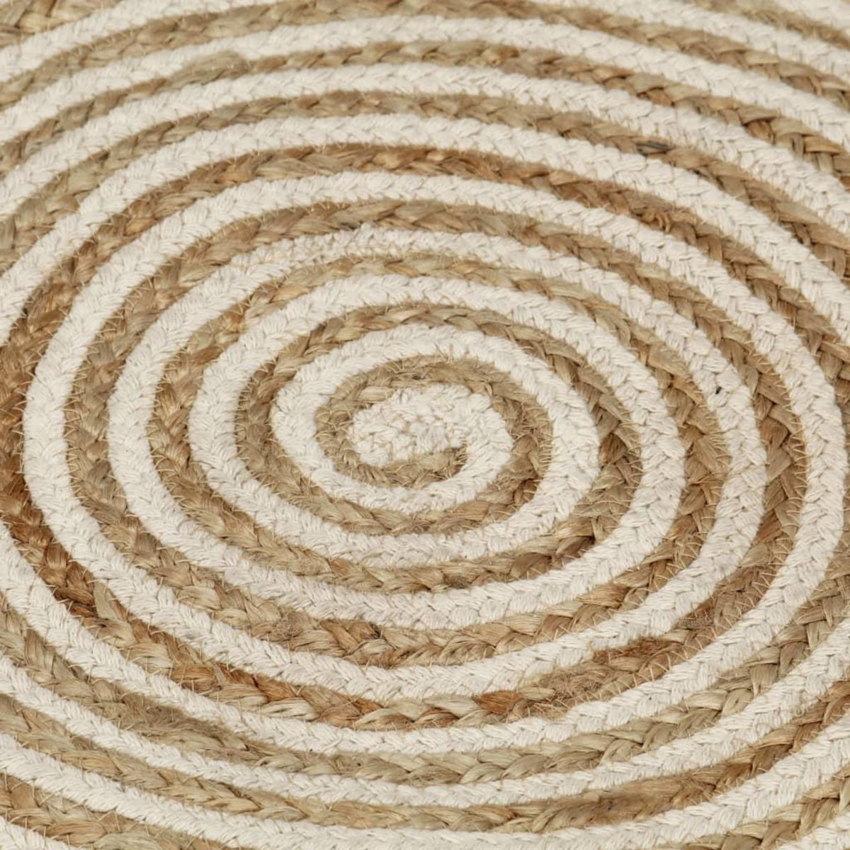 VIDAXL Tapis fait a la main Jute avec design de spirale Blanc 90 cm