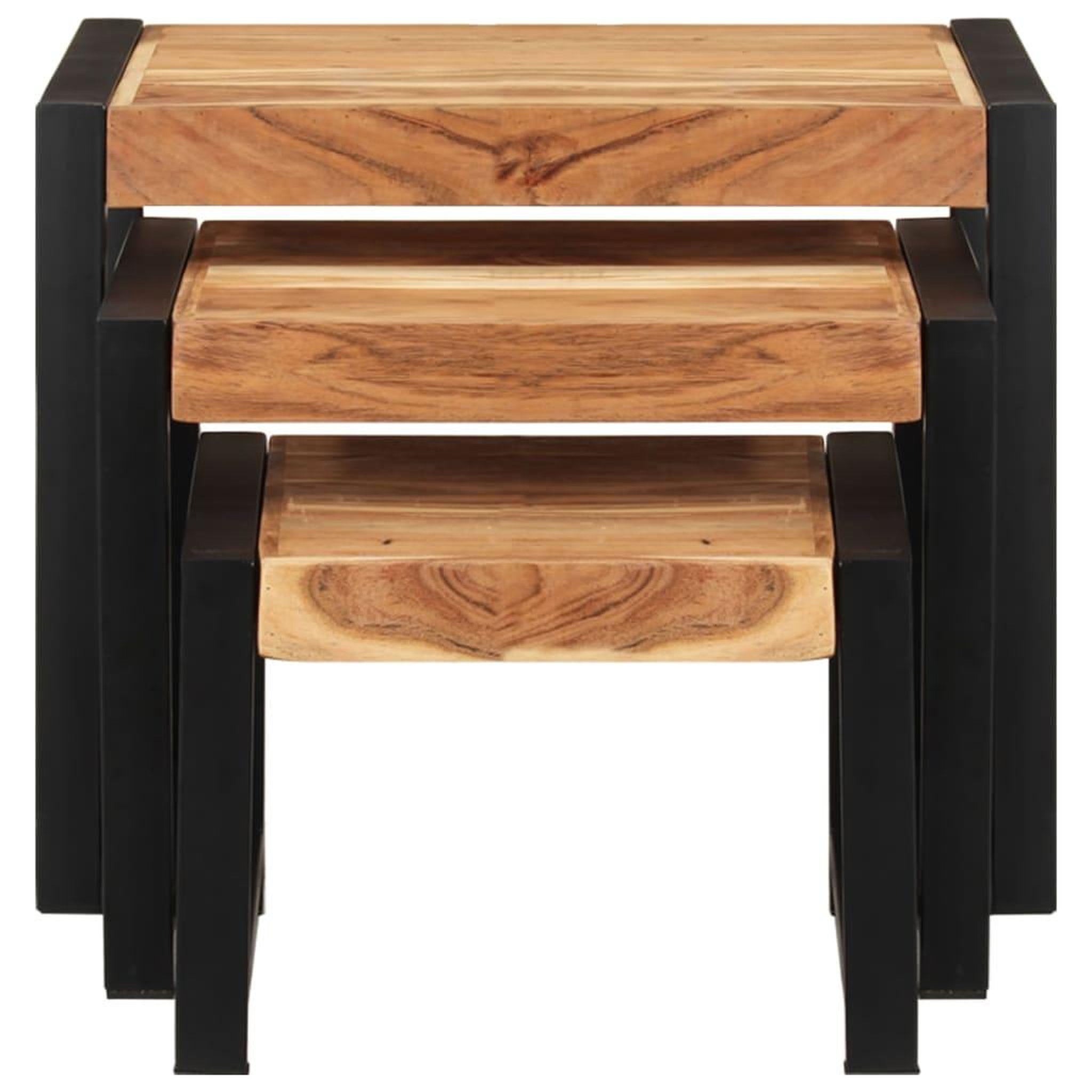 Voir la diapositive 2 : VIDAXL Tables gigognes 3 pcs Bois solide
