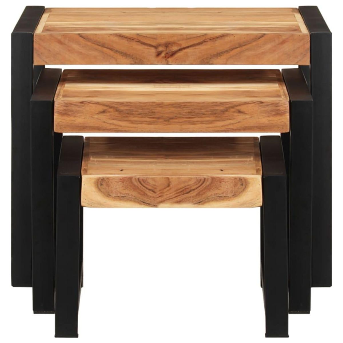 VIDAXL Tables gigognes 3 pcs Bois solide