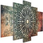 Paris Prix Tableau Imprimé 5 Panneaux  Center Wide Green. Coloris disponibles : Multicolore