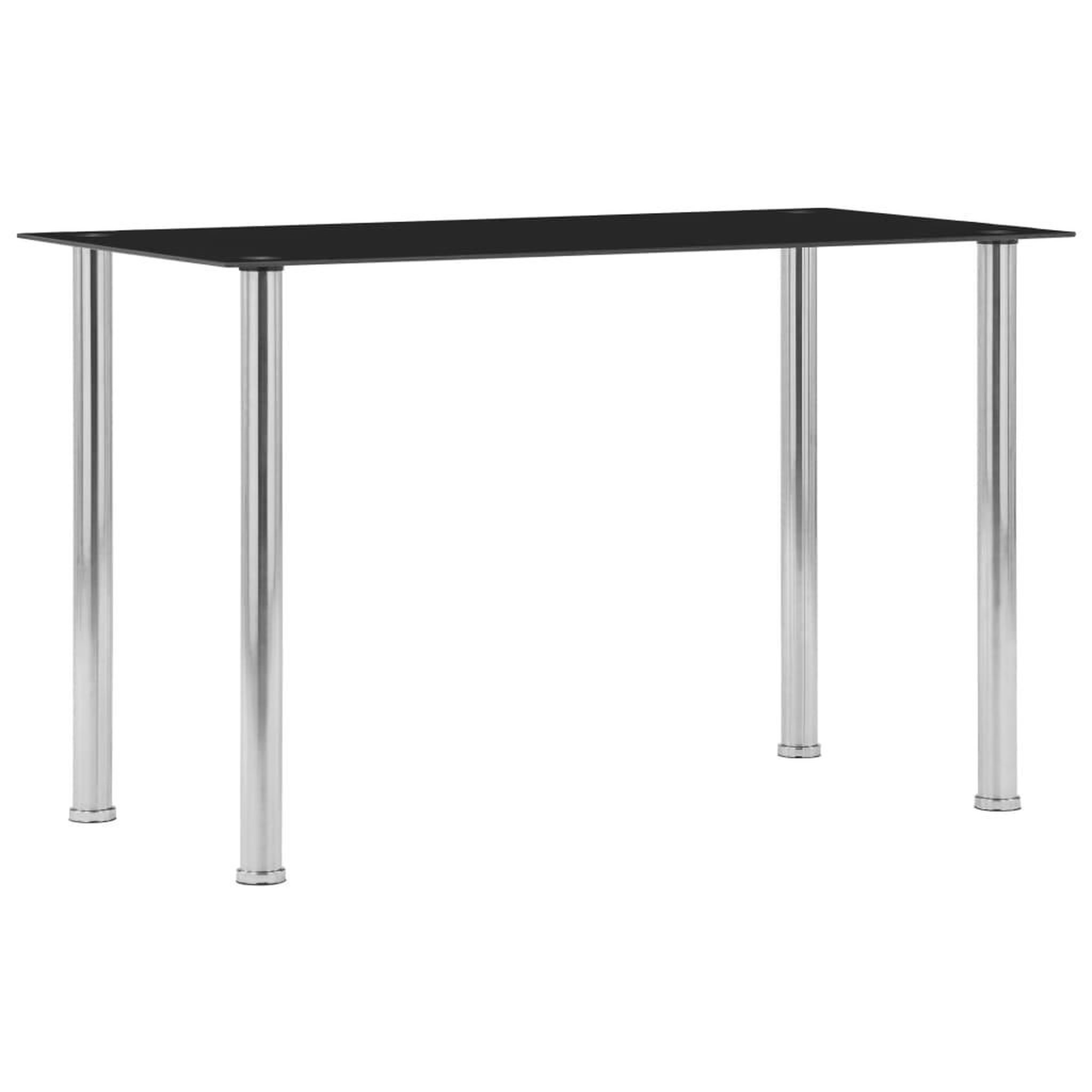 VIDAXL Table a manger Noir 120x60x75 cm Verre trempe