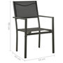 Voir la diapositive 6 : VIDAXL Chaises de jardin lot de 2 Textilene et acier Noir anthracite