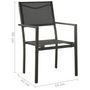 Voir la diapositive 6 : VIDAXL Chaises de jardin lot de 2 Textilene et acier Noir anthracite