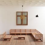 VIDAXL Salon de jardin 12 pcs marron miel bois de pin massif