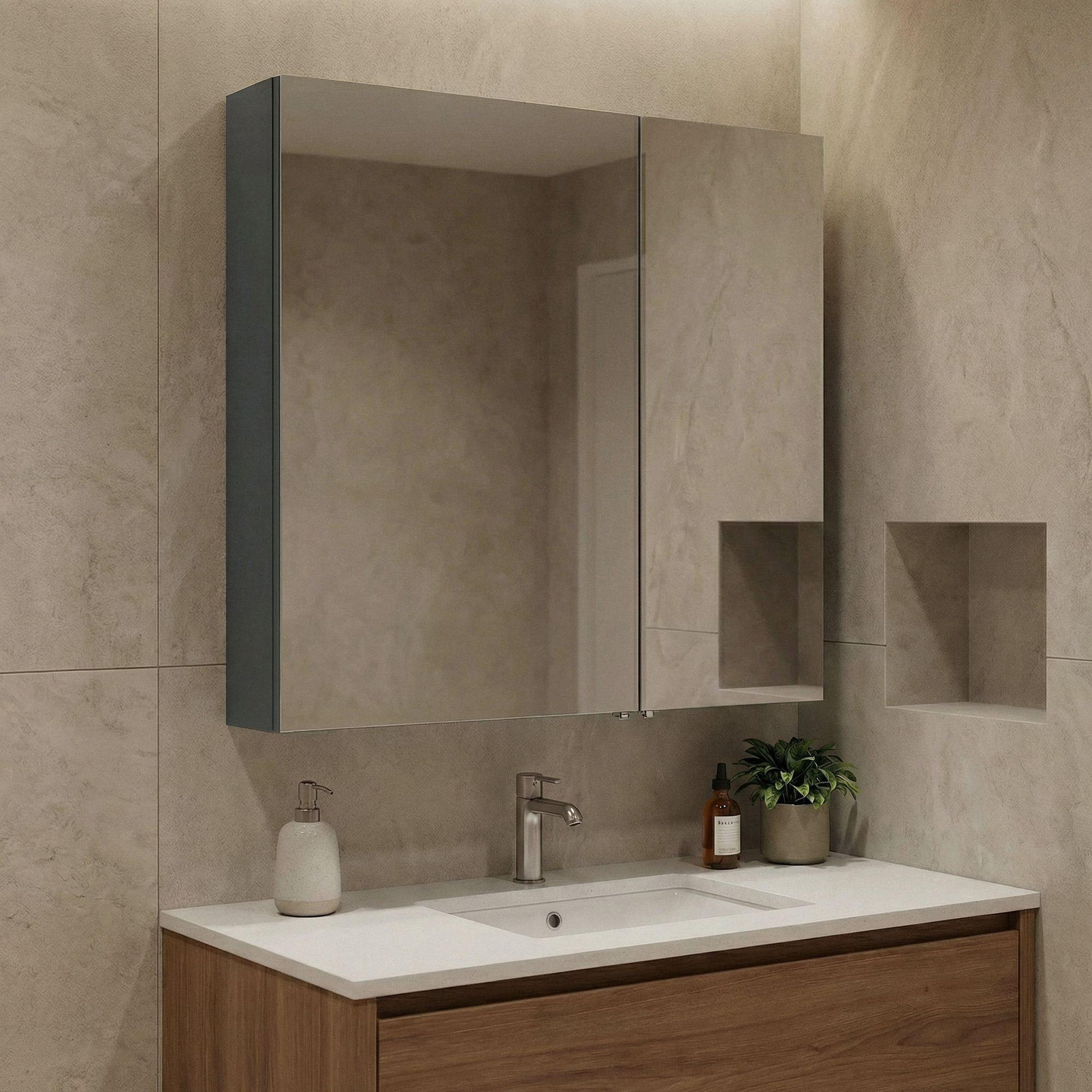 Voir la diapositive 2 : Habitat et Jardin Meuble Salle de Bain avec Miroir  Side 60  - 60 x 16 x 66 cm - Matte Anthracite