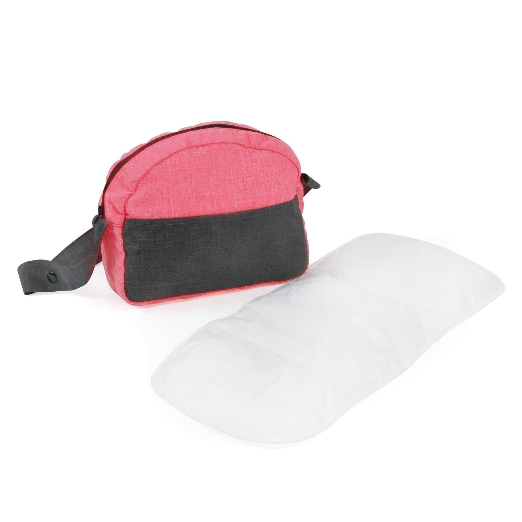 BAYER CHIC 2000 Sac à langer pour poussettes de poupées, Mélange anthracite - rose