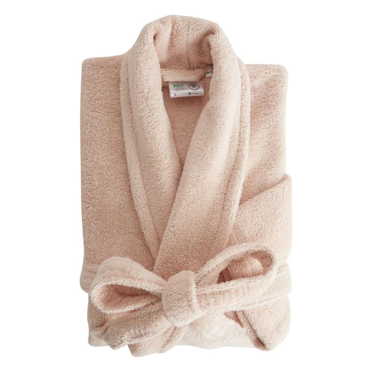 ACTUEL Peignoir col châle uni en coton 