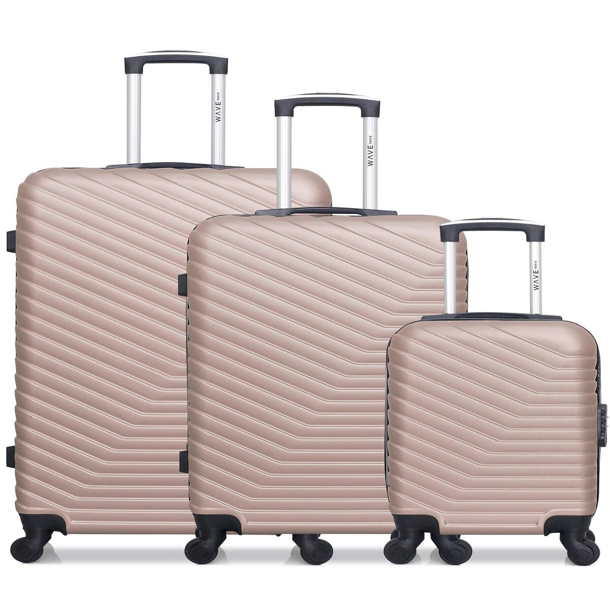 WAVE PARIS WAVE PARIS - Lot de 3 - Valise Grand format, valise weekend et valise cabine XXS LENA