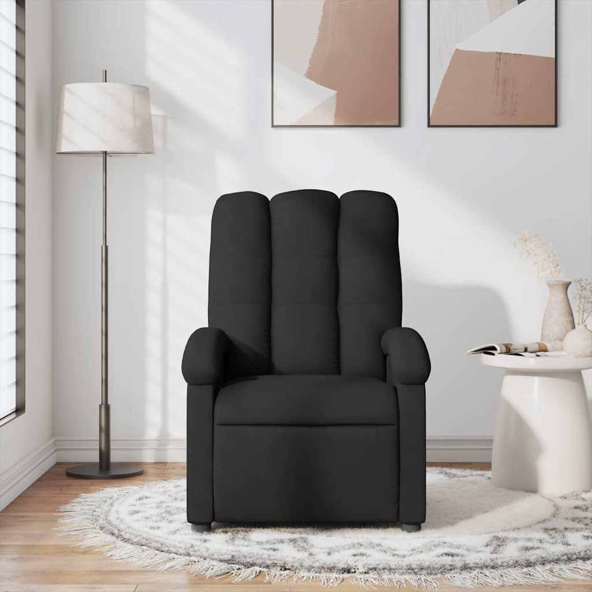Voir la diapositive 3 : VIDAXL Fauteuil de massage inclinable Noir Tissu