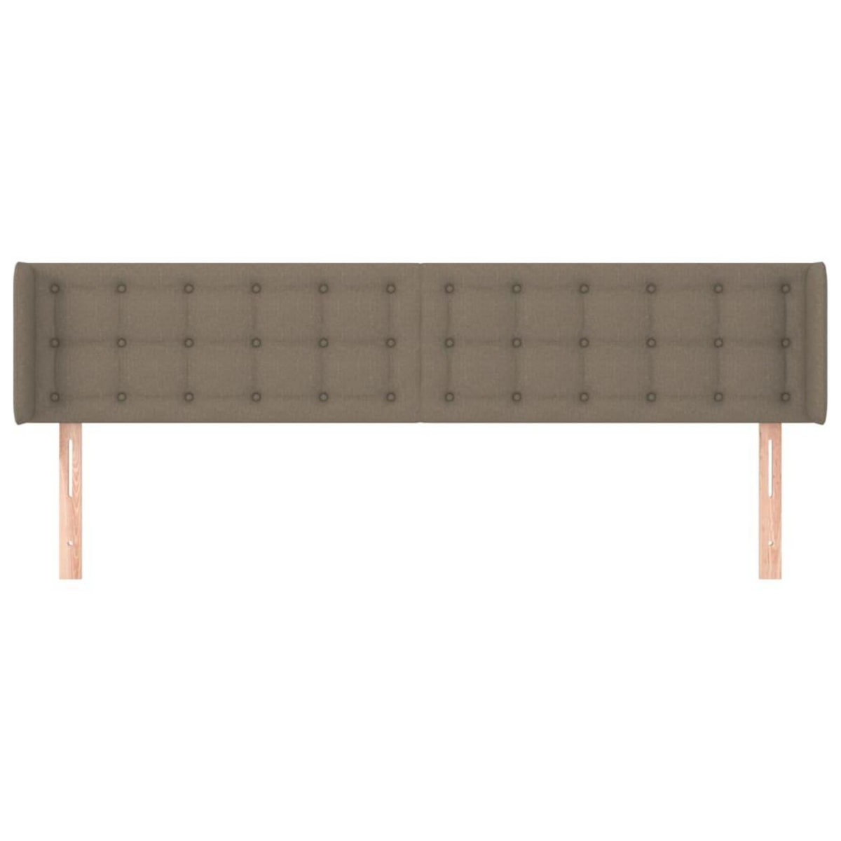 VIDAXL Tete de lit avec oreilles Taupe 163x16x78/88 cm Tissu