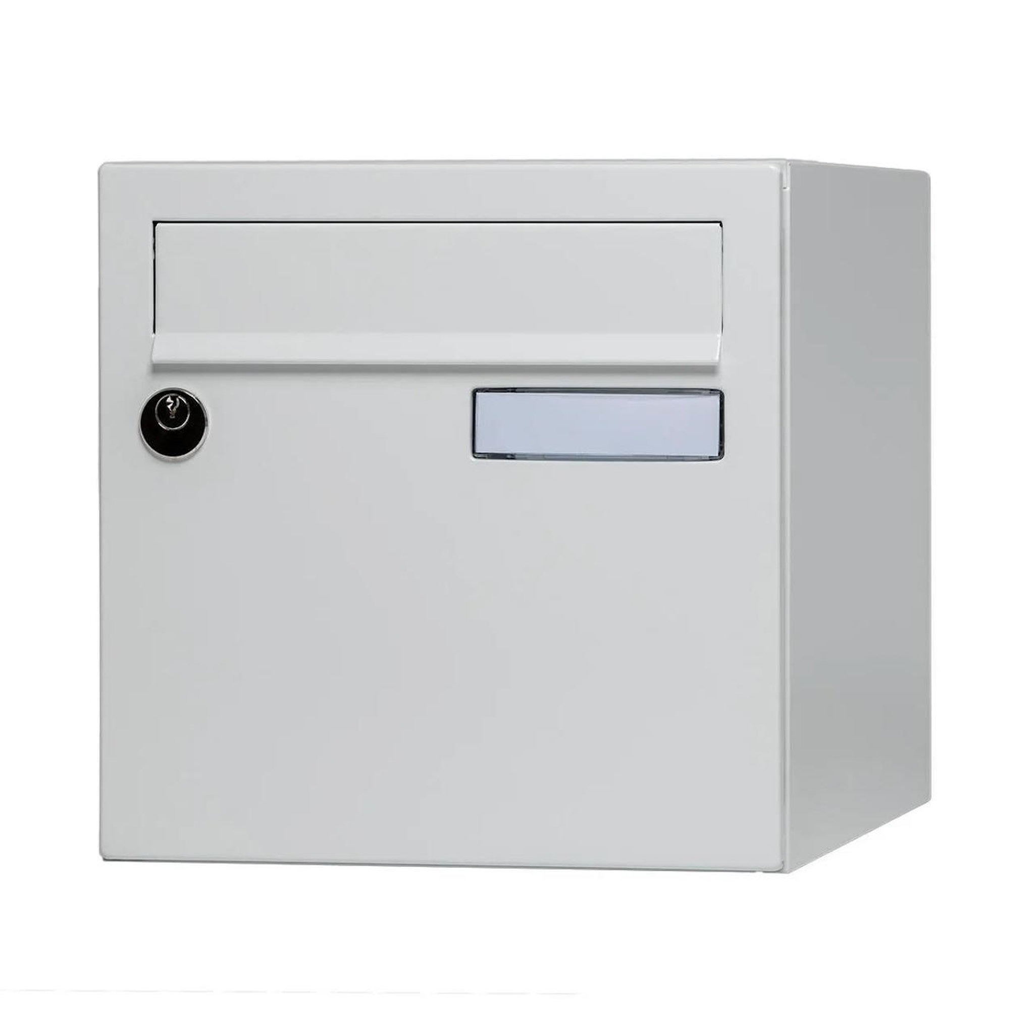 RENZ Boîte aux lettres normalisée - 2 portes - Essentiel - acier blanc brillant