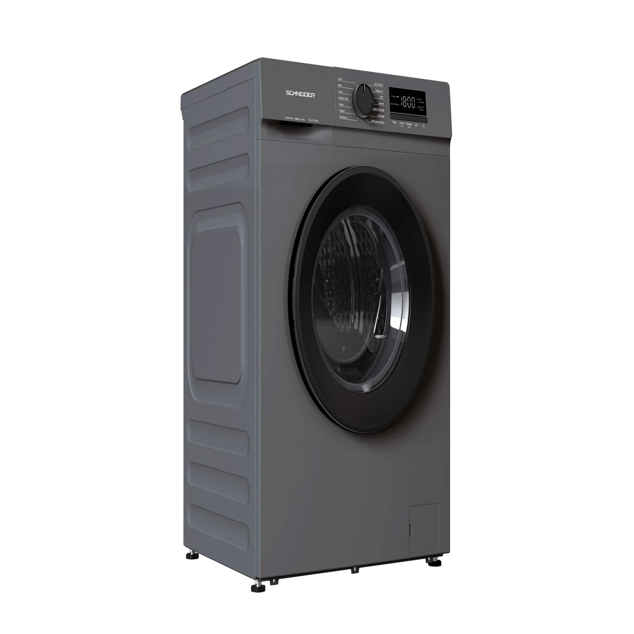 Voir la diapositive 3 : SCHNEIDER Lave linge frontal 8kg Silver - SCLLF128-SA
