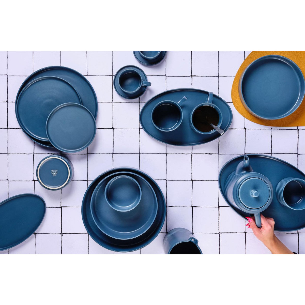 BJORN Tasse SCANDI 15cl et soucoupe Ø12cm - 8 pièces - Marine