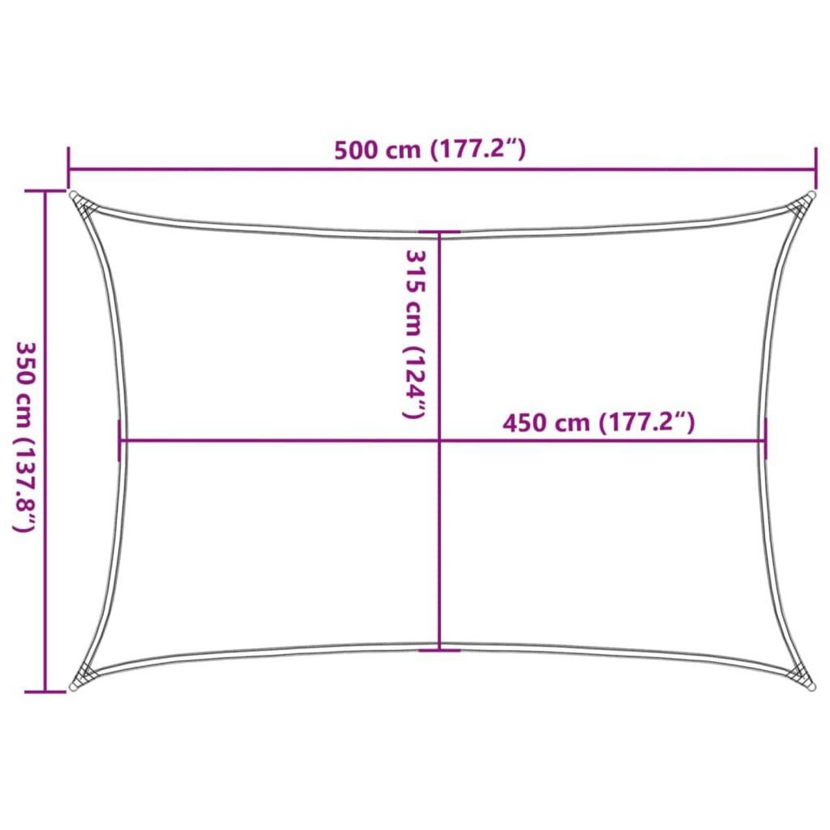 VIDAXL Voile d'ombrage 160 g/m^2 Vert fonce 3,5x5 m PEHD