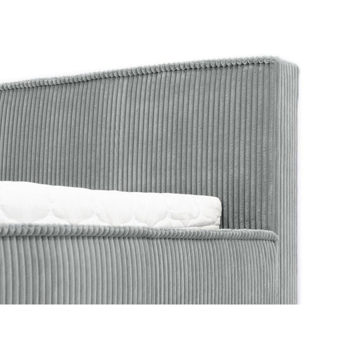 BEST MOBILIER Swan - lit coffre - 140x200 cm - sommier inclus - en velours côtelé grosses côtes