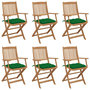 Voir la diapositive 1 : VIDAXL Chaises pliables de jardin lot de 6 avec coussins Bois d'acacia