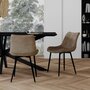Voir la diapositive 2 : Rendez vous déco Lot de 2 chaises en cuir synthétique taupe et métal noir - Killi