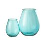 Voir la diapositive 2 : Paris Prix Vase Déco en Verre  Stripe  35cm Bleu Aqua