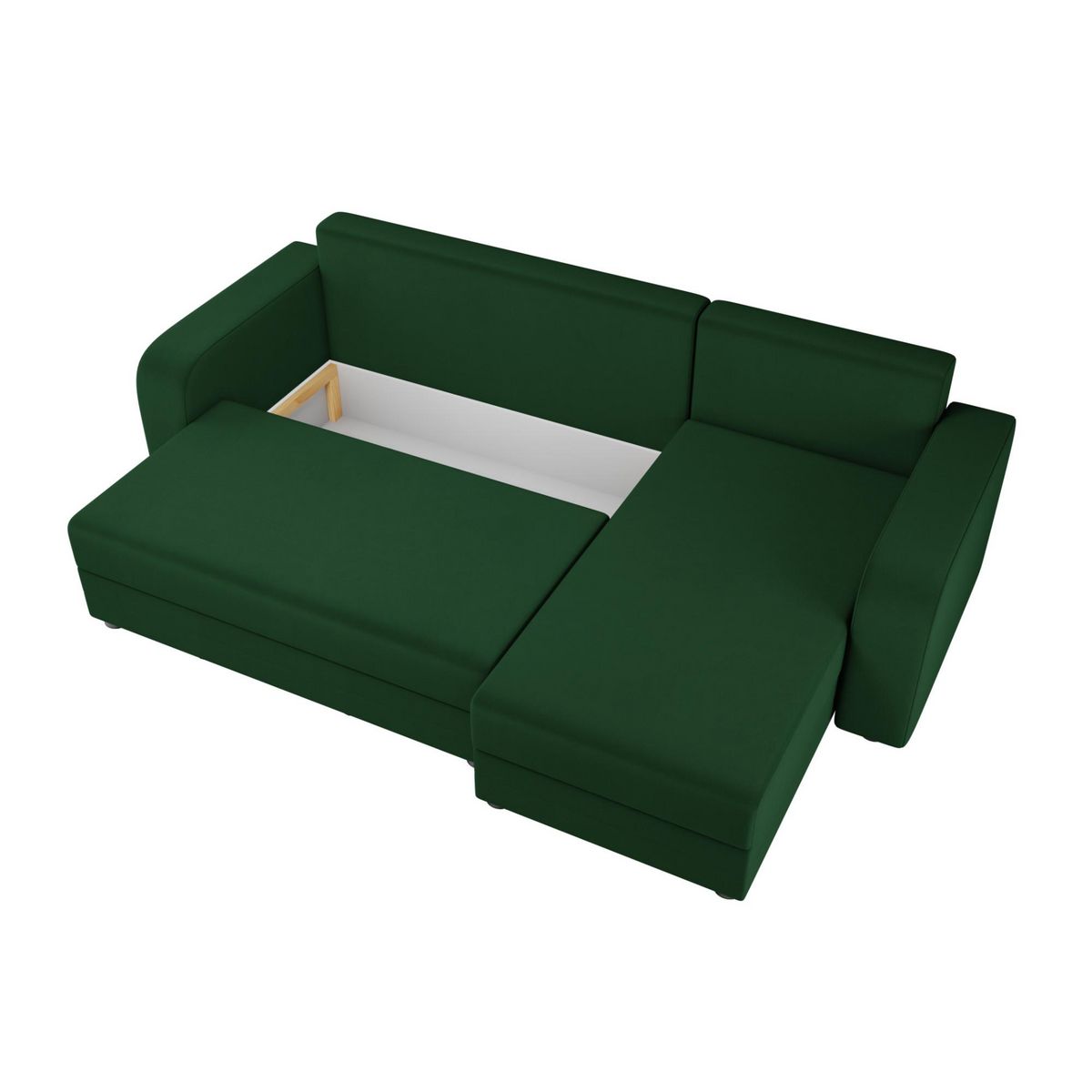 BEST MOBILIER Harvey - canapé d'angle réversible 4 places convertible avec coffre en velours