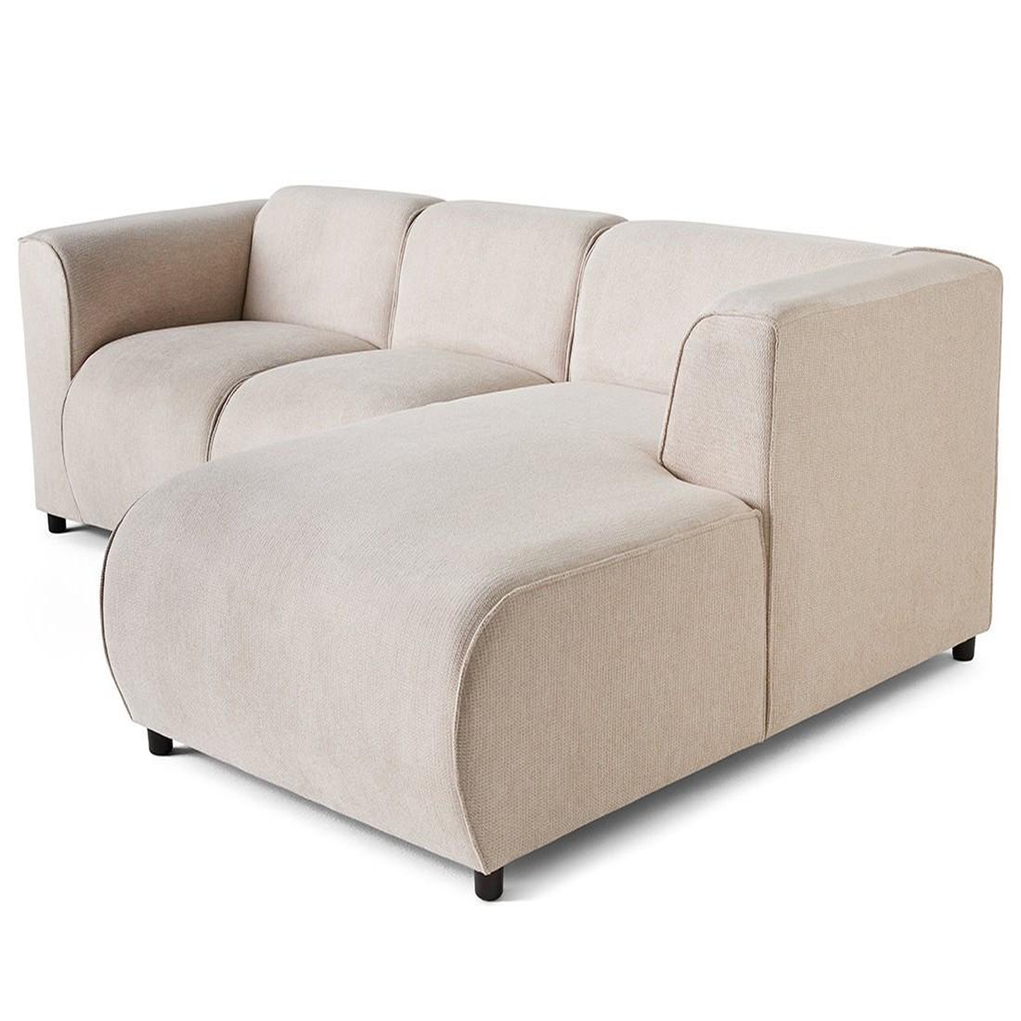 Voir la diapositive 2 : LISA DESIGN Suaro - canapé modulable d'angle droit 4 places en tissu texturé