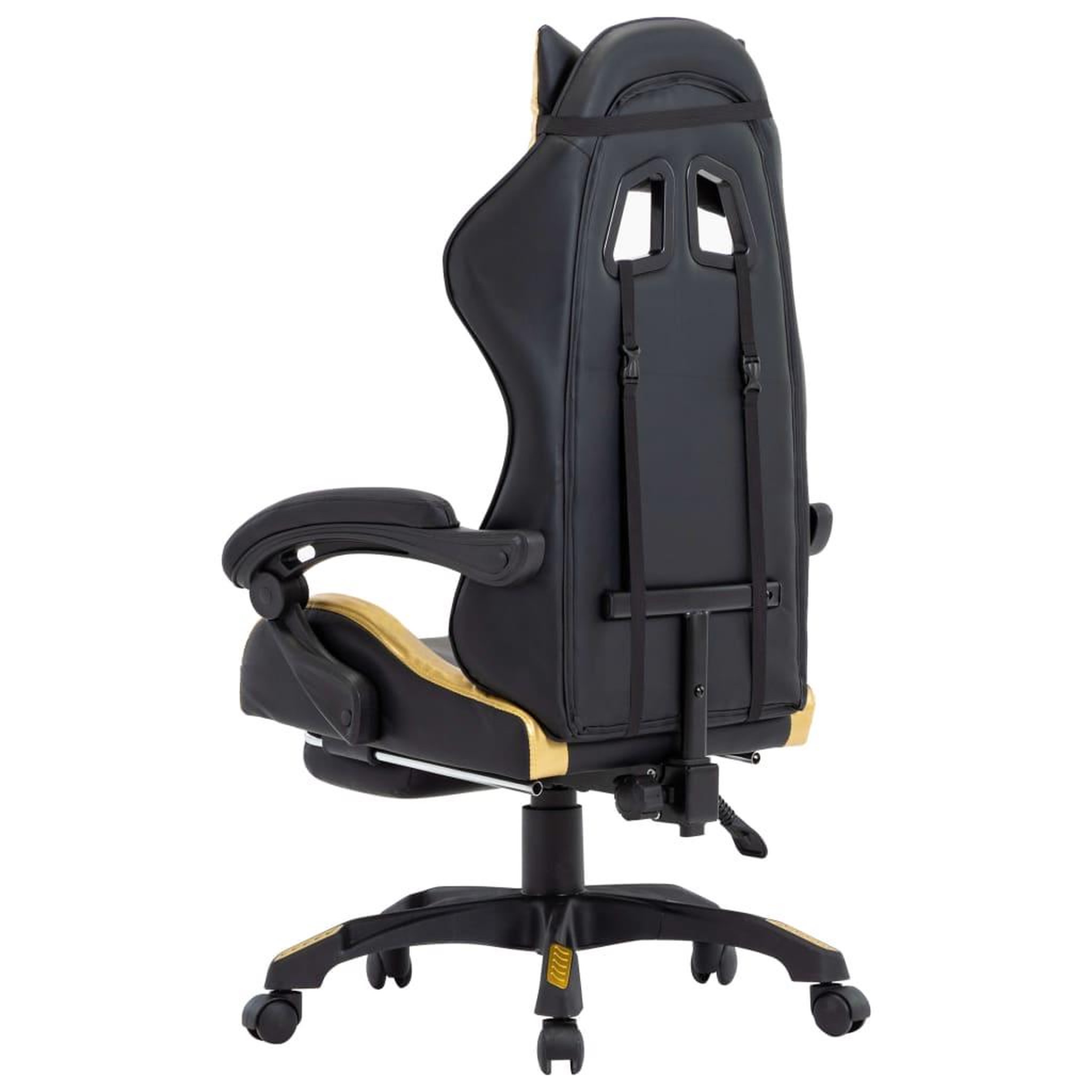 Voir la diapositive 5 : VIDAXL Fauteuil de jeux video avec repose-pied Dore et noir Similicuir