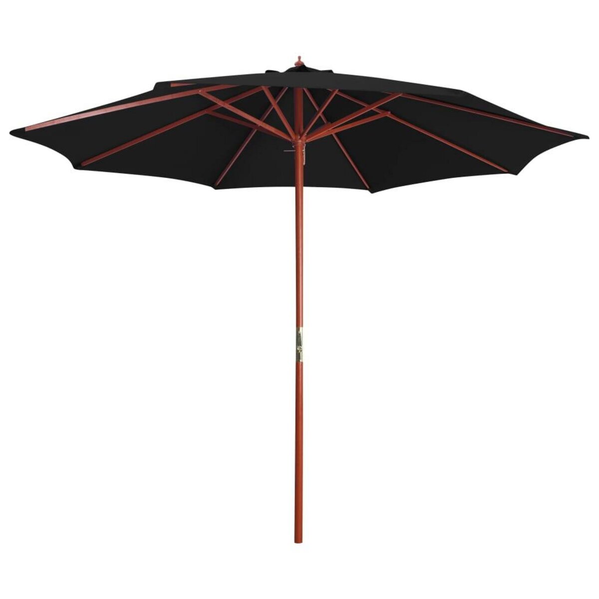 VIDAXL Parasol avec mat en bois 300x258 cm Noir