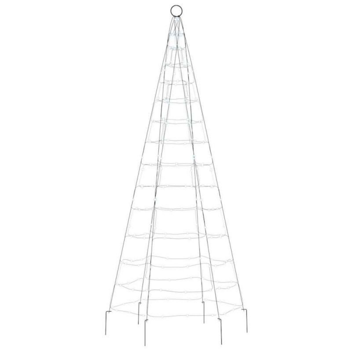 VIDAXL Sapin de Noël à LED sur mât de drapeau 200 LED blanc 180 cm