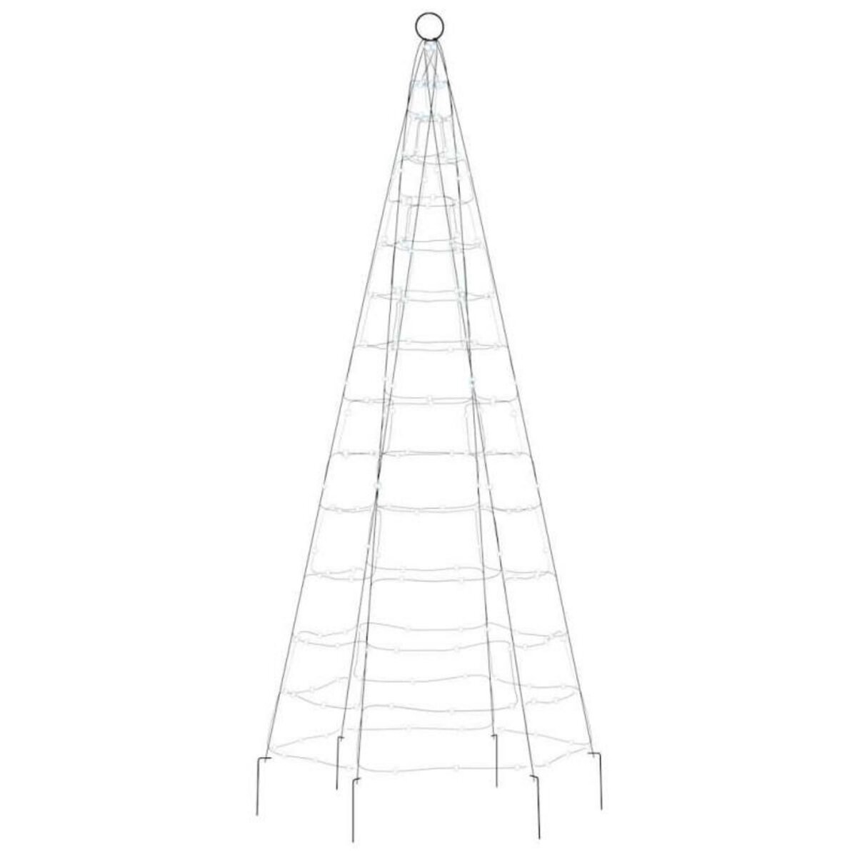 VIDAXL Sapin de Noël à LED sur mât de drapeau 200 LED blanc 180 cm