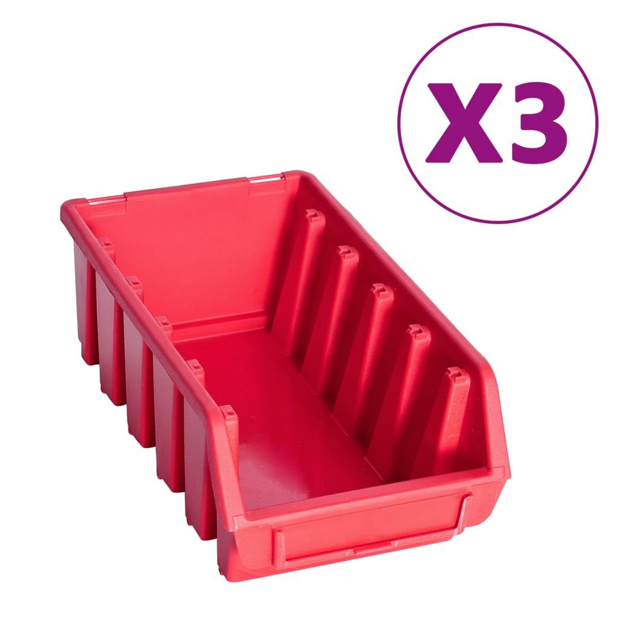 Voir la diapositive 4 : VIDAXL Kit de bacs de stockage et panneaux muraux 34 pcs rouge et noir