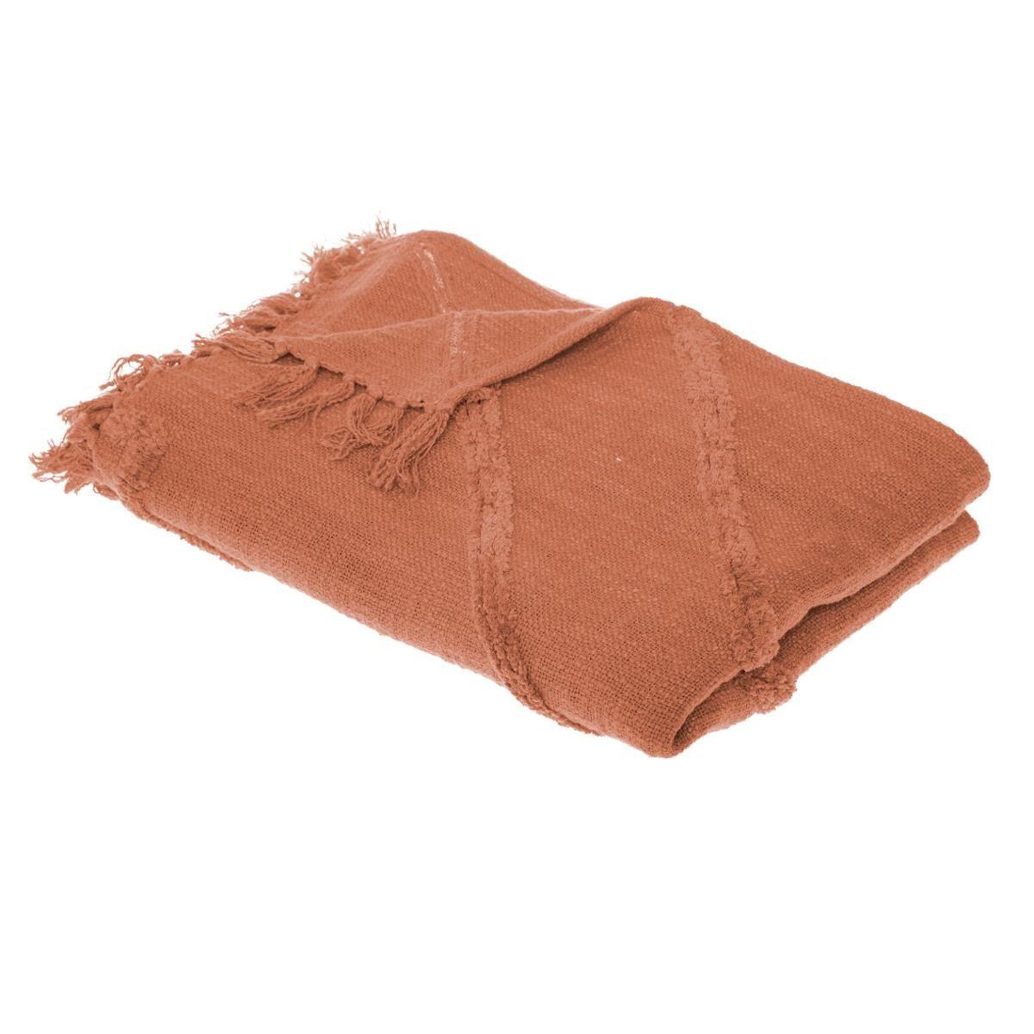 ATMOSPHERA Jeté de lit tufté  inca  130x180cm terracotta