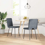 VIDAXL Chaises a manger lot de 2 Gris fonce Velours