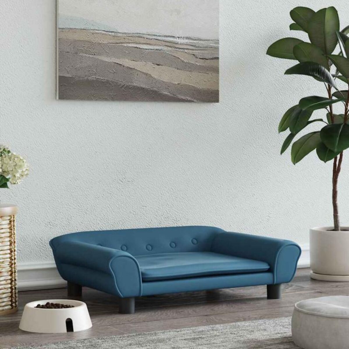 VIDAXL Lit pour chien bleu 70x48x22 cm velours