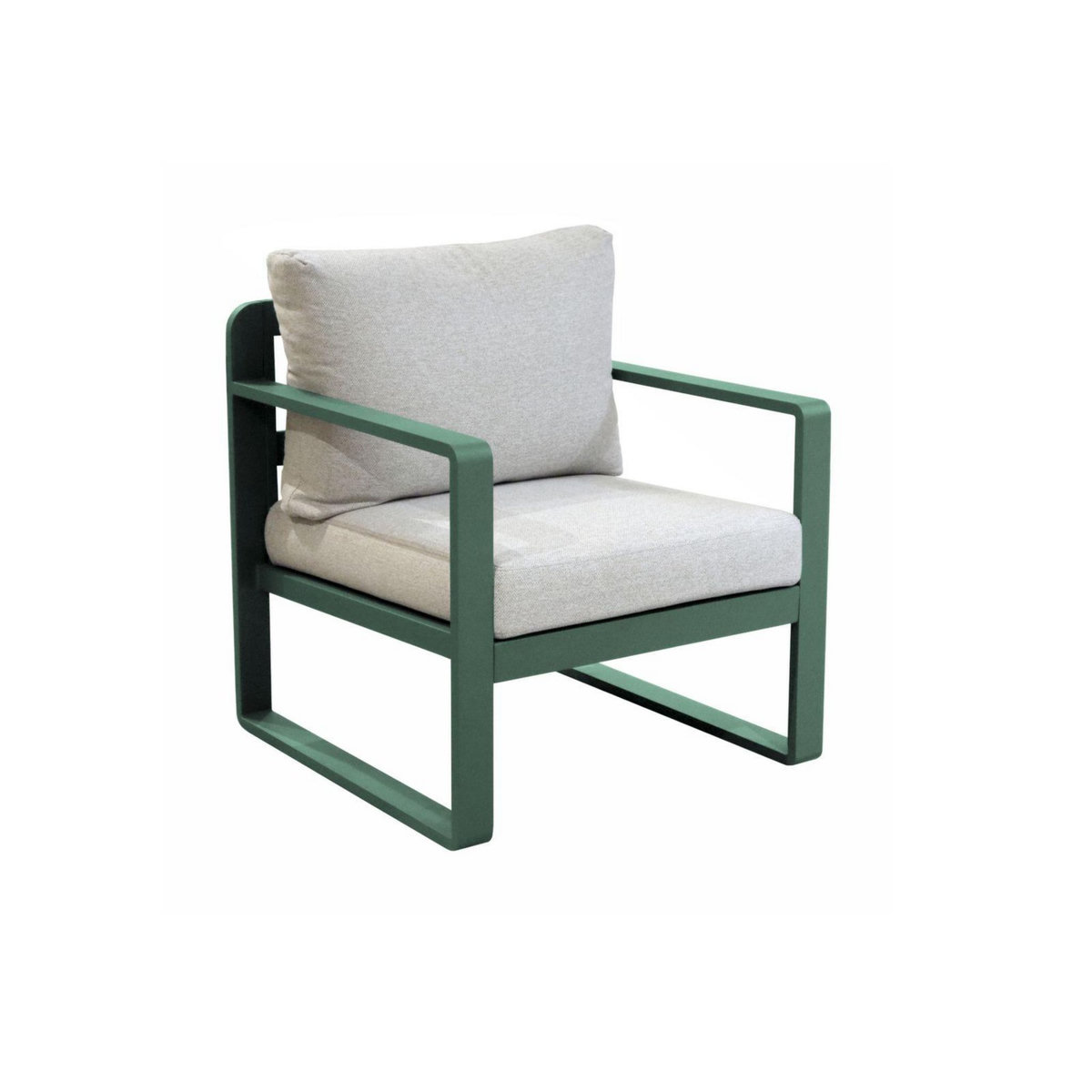 Proloisirs Fauteuil sofa - MOJITO II - Aluminium époxy - Amande/Gris