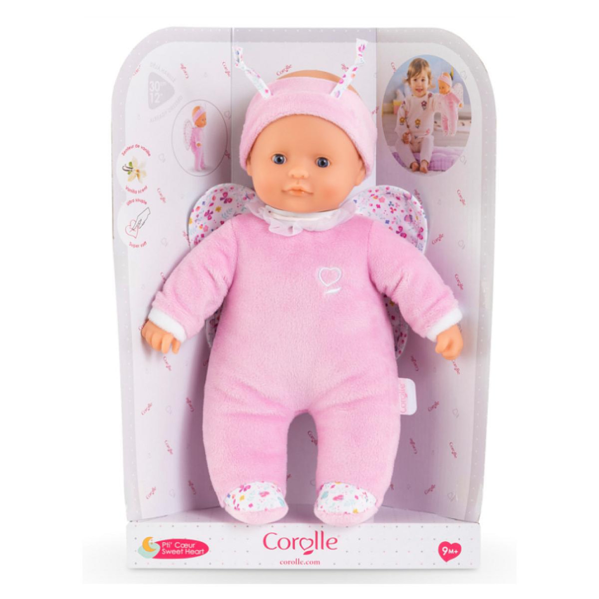 Voir la diapositive 2 : Corolle Poupon Pti Cœur Papillon 30 cm